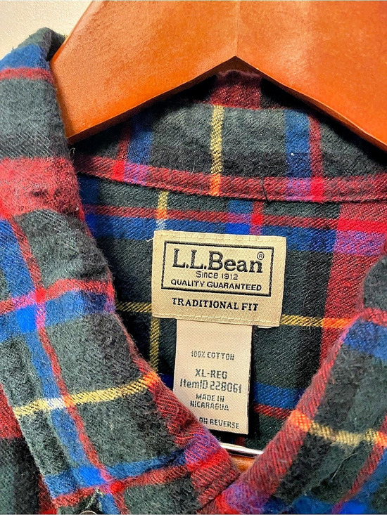 L.L. Bean Other - L.L.Bean Scotch Plaid Flannel Shirt, Traditional Fit Men's Blue & Red XL